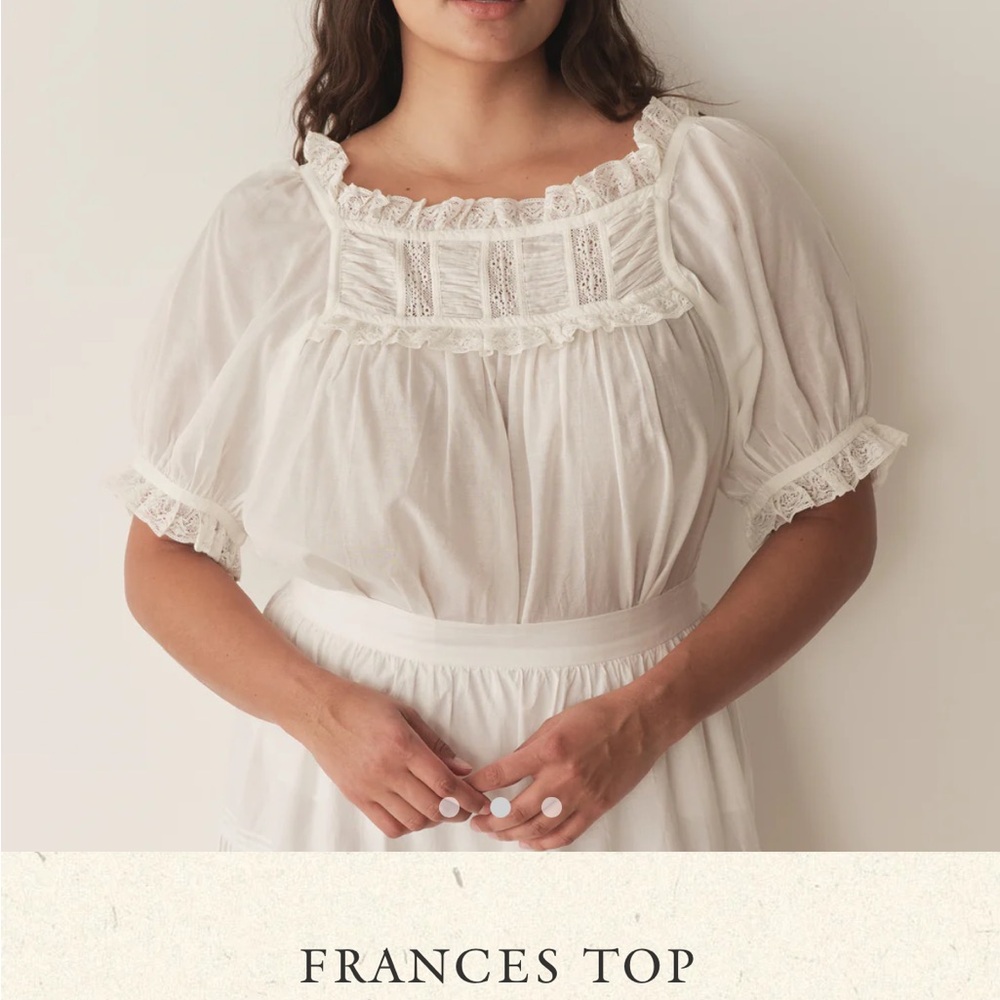 Doen Frances Lace Puff Sleeve Blouse